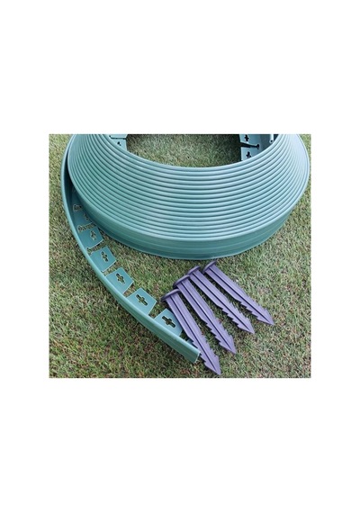 Ekoplast Yeşil Çim Ayırıcı Sınırlayıcı, 25 Metre, Sabitleme Kazığı 50 Adet Hediye
