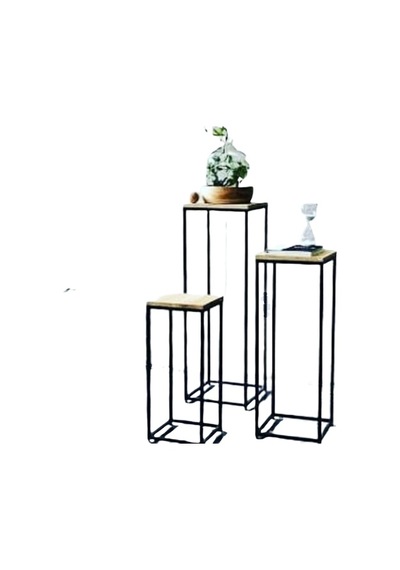 Çiçeklik Zlf Dekoratif Kule Model Metal Transmisyon Çelik Siyah S