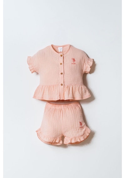 U.s. Polo Assn. Kız Bebek Turuncu Şort Takım 5274-50093 Turuncu