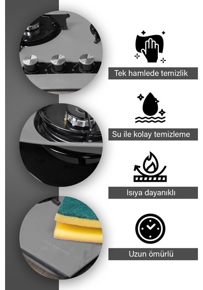 Kumtel Set Üstü Ocak Koruyucu Silikon Mat Gri