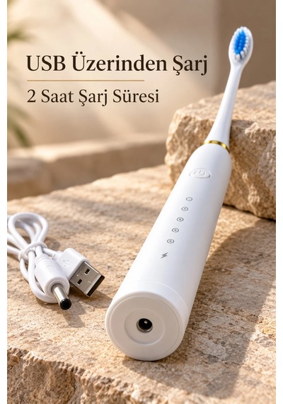 Ers Beyaz Elektrikli Diş Fırçası 500 Mah Bataryalı