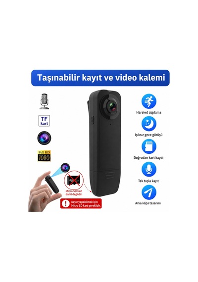 A18 Mini Yaka Kamerası 1080p Full Hd Sesli Video Kaydedici Gece Görüşlü Hareket Algılamalı Taşınabilir Vücut Kamerası Siyah A18 Mini Yaka Kamerası 1080p Full Hd Sesli Video Kaydedici Gece Görüşlü Hareket Algılamalı Taşınabilir Vücut Kamerası Siyah
