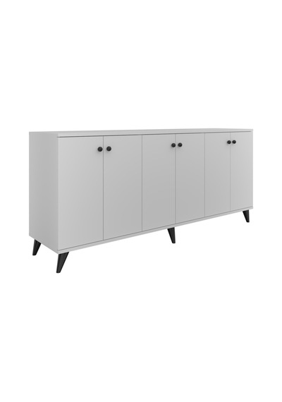Simple Konsol 6 Raflı 6 Kapaklı 180x44x80 Beyaz Beyaz Simple Konsol 6 Raflı 6 Kapaklı 180x44x80 Beyaz Beyaz