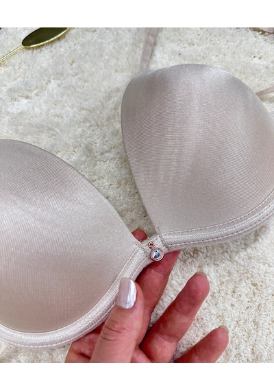 Le Jardin Valeria Biyeli Taşlı Mikro Push-up Arkası İp Detaylı Sü Bej