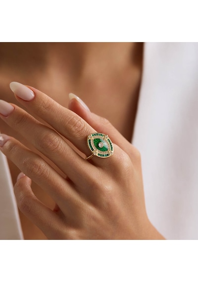 Emerald Vision 14 Ayar Altın Yüzük T14427 Renkli