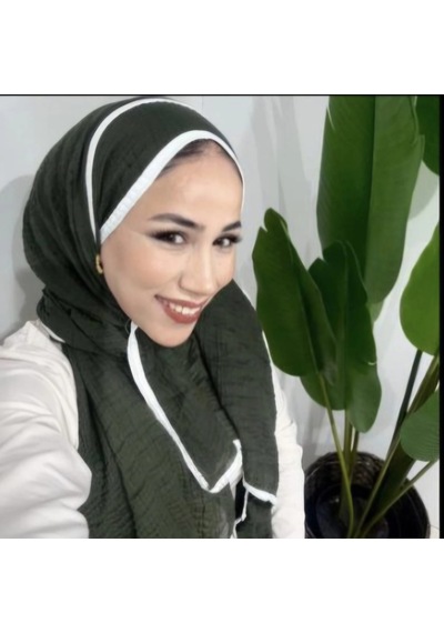 Modakaşmir Aminenesil Biyeli Müslin Haki Renk Açık Haki
