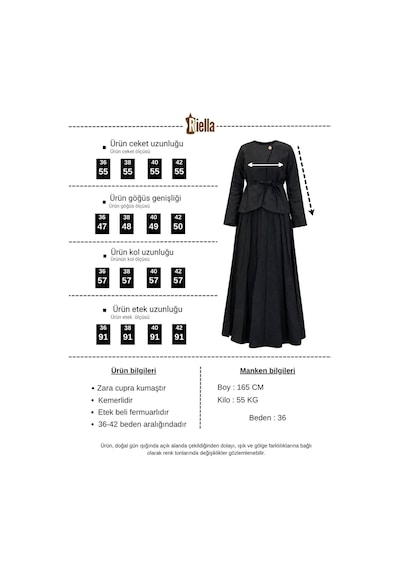Riella Butik Olera Etekli Tesettür Takım Yeşil