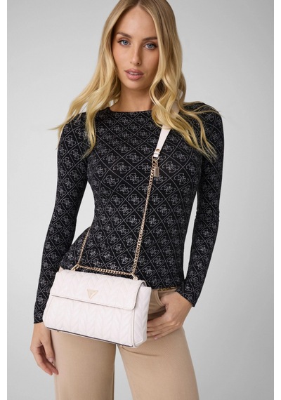 Guess Stacey Dönüştürülebilir Kapaklı Kadın Beyaz Çapraz Çanta Hwgg9741210-off