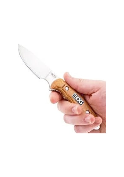 Sog Hunts Point Skinning Ht012l-cp Ahşap Saplı Avcı Kamp Bıçağı
