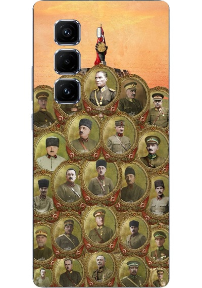 Infinix Hot 50 Pro Plus+ Uyumlu Atatürk Ve Kurtuluş Savaşı Komutanları Baskılı Silikon Kılıf Renkli