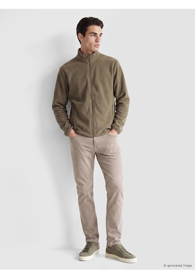 Lcwaıkıkı Classic Haki Dik Yaka Erkek Polar Fermuarlı Sweatshirt Diğer