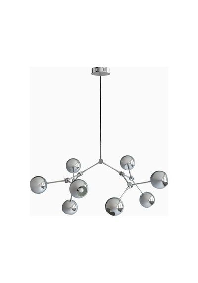 101 Copenhagen Drop Chandelier Globe Mini 5m Ayarlanabilir, Metal Küre Dekoratif Tasarım Avize Krom