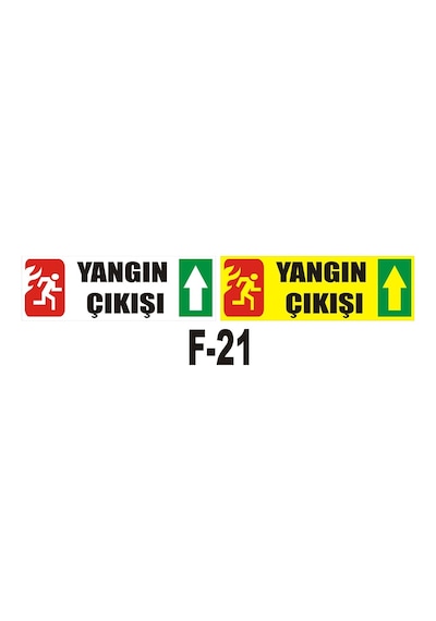 Fosforlu & Düz Levha Yangın Çıkışı Yönlendirme Yukarı Ok