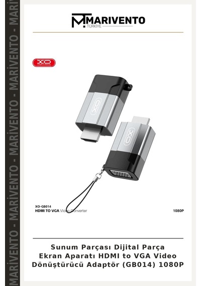 Sunum Parçası Dijital Parça Ekran Aparatı Hdmı To Vga Video Dönüştürücü Adaptör Gb014 1080p