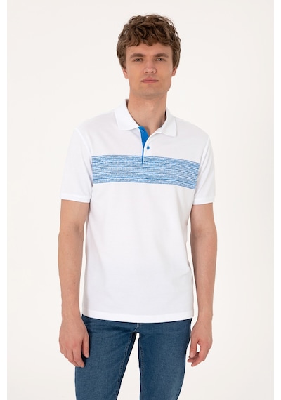 U.S. Polo Assn. Erkek Regular Fit Polo Yaka Beyaz Tişört 50306812-VR036