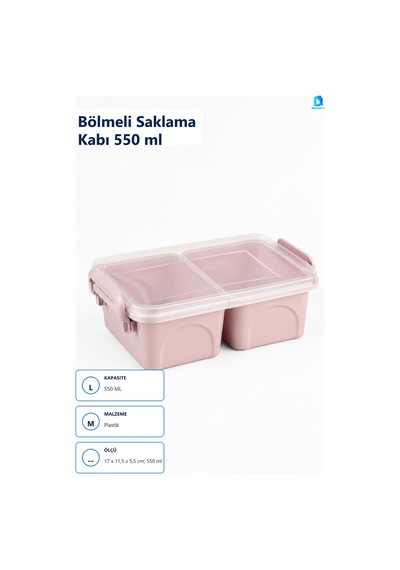 Bölmeli Saklama Kabı 550 Ml Çok Renkli Plastik