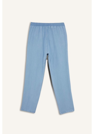 Defacto Pull On Carrot Fit Yüksek Bel Bilek Boy Akışkan Kumaş Yıkamalı Pantolon D8236AX25SM İndigo