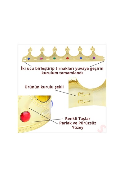 Plastik Kral Tacı - Altın