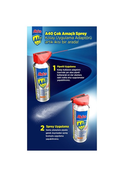 Akfix A40 Magıc Pas Sökücü Nemi Engeller Gıcırtıları Keser Korozyonu Önler Yağlar İki Fonksiyonlu Başlık 400 Ml 1 Adet Akfix A40 Magıc Pas Sökücü Nemi Engeller Gıcırtıları Keser Korozyonu Önler Yağlar İki Fonksiyonlu Başlık 400 Ml 1 Adet