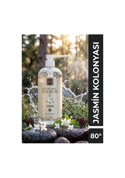 Jasmin Kolonyası 1 Litre 1000 Ml Sprey Başlıklı Beyaz Çiçek Aile Boy %80 Alkollü