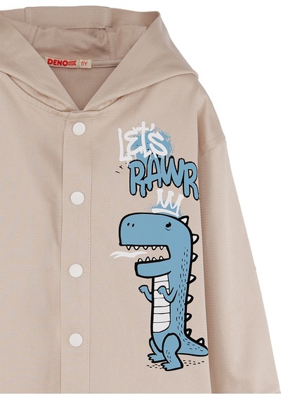 Denokids Dino Oversize Gabardin Erkek Çocuk Gömlek Ceket Renkli