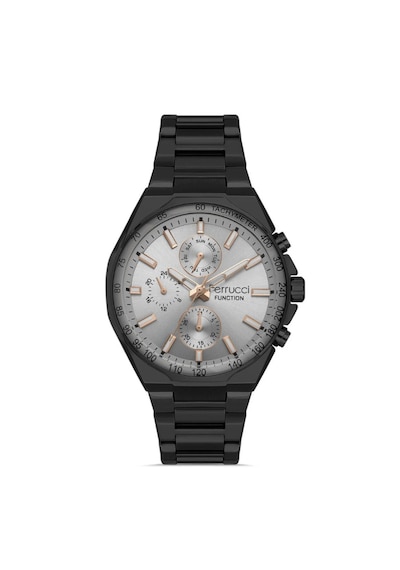 Ferrucci Fc60842 İnce Bilekli Erkeklere Özel Kasa Çap 43mm Fonksiyonlu Çelik Kordon&kasa Erkek Kol Saati Siyah