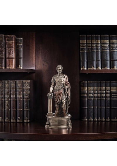 Wıse Marcus Aurelius Dekoratif Obje Roma İmparatoru Poliresin Büst 22 Cm .