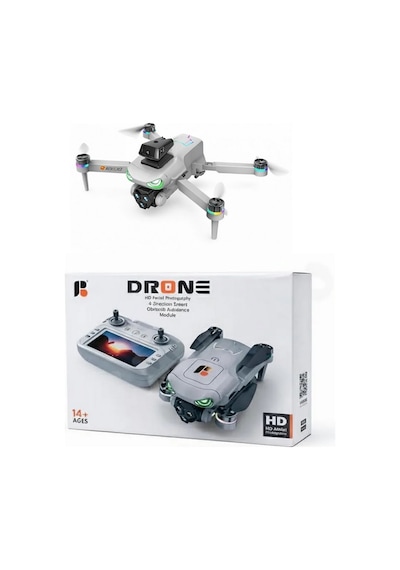 R08 Kumandadan Ekranlı Drone Çift Kamera Yedek Bataryalı App Kontrollü Quadcopter