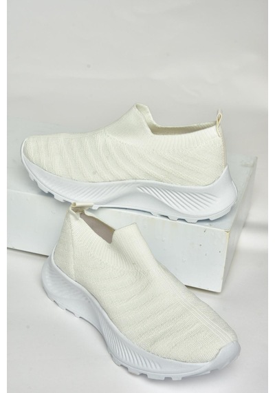 Fox Shoes P239503304 Beyaz Triko Kumaş Kadın Spor Ayakkabı Sneakers Beyaz-kumaş Beyaz