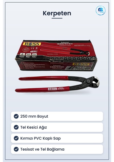 Kerpeten No 250 Mm Manuel Hırdavat Pense Tel Kesici Ev Tesisat De