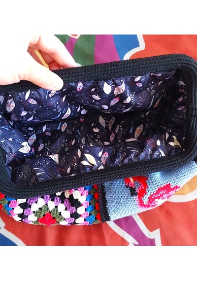 Kemzey Handmade Hayvan Desenli Siyah El Çantası , El Yapımı Kadın Çantası Siyah