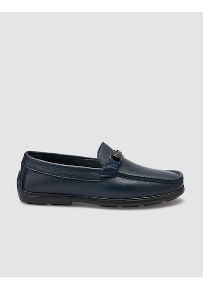 Cabani Atina %100 Hakiki Deri Lacivert Toka Detaylı Erkek Loafer