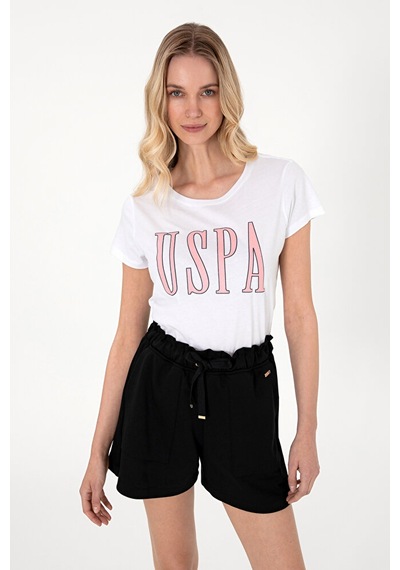 U.S. Polo Assn. Kadın Bisiklet Yaka Tişört 50305842-vr013 Beyaz