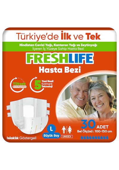 Freshlife Large Bel Bantlı Yetişkin Hasta Bezi 30 Adet