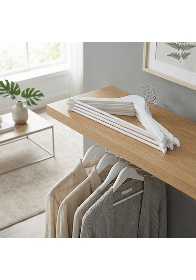 Koçtaş Basic 6'lı Ahşap Askı Renk Beyaz