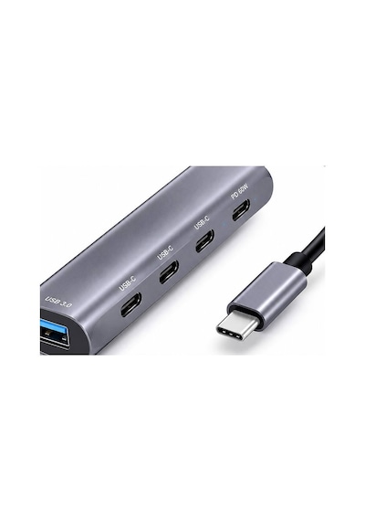 Type-c Hub Pd Usb 3.0 Usb-c 5 Port 60w Gri Hdx7895 Evimdeyokyok
