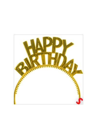 Happy Birthday Plastik Taç - Altın 0-99