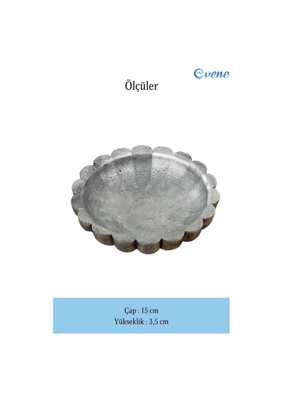 Dekoratif Kase Takı Kutusu Yüzük Kolye Kutusu Mum Tabağı Takı Organizer Çiçek Model - Gümüş Eskitme