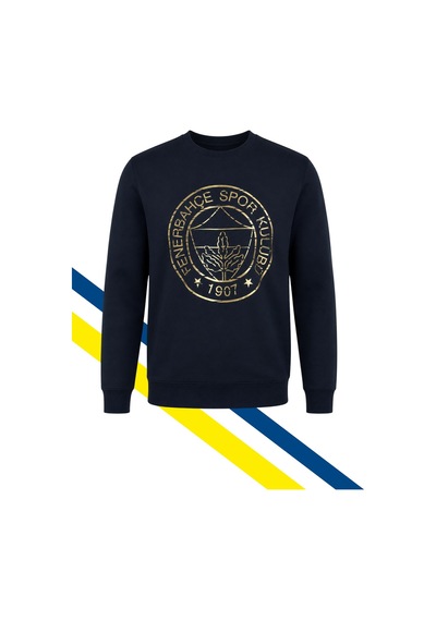 Fenerbahçe Erkek Trıbun Altın Logolu Sweat Lacivert