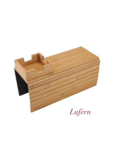 Özel Tasarım Katlanabilir Ahşap Koltuk Yanı Kanepe Tepsisi Aksesuar Bardak Atıştırmalık 32x33 Cm Çok Renkli