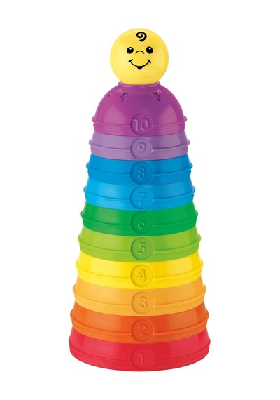 Fisher-price Numaralı Ve Sevimli Yüz Temalı Renkli Plastik Kaplar Bebekler İçin İnce Motor Becerisi Geliştirici Oyuncak