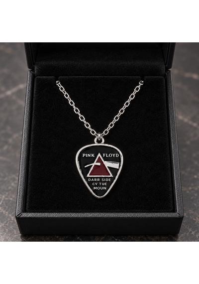 Pink Floyd Dark Side Of The Moon Kolye Kırmızı Prizma Rock Müzik Kolyesi Altın - Gümüş