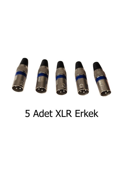 Profesyonel Xlr Erkek Jak - Ses Sistemleri İçin 3 Pinli Konnektör 5'li Set
