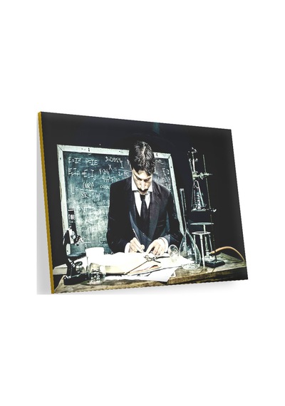 Cakasepetim Nikola Tesla Çalışma Masası Ahşap Mdf Tablo