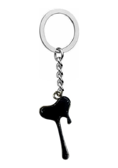 Siyah Damlayan Kalp Figürlü Metal Anahtarlık Unisex Alternatif Tasarım