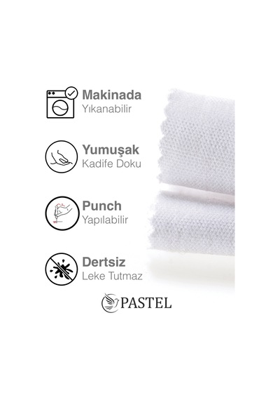 Br Pastel Kadife Dokulu Beyaz Renk Kırlent Yastık Kılıfı Freedom Serisi Punch Için Uygun Beyaz