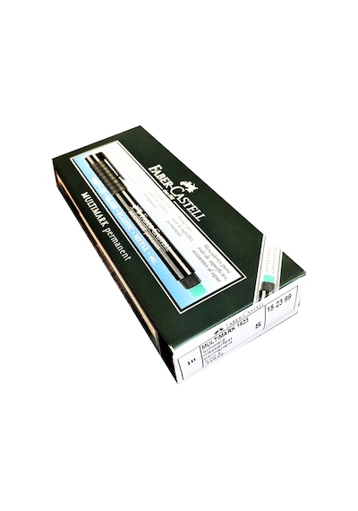 Faber-Castell Permanent Asetat Kalemi Cd Kalemi S Siyah 10 Ad Siyah