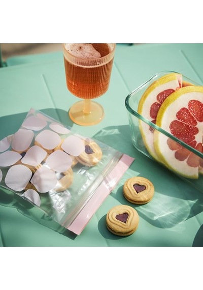 Ikea Istad Kilitlenebilir Buzdolabı Poşeti, Açık Pembe, 1 Lt, 25 Adet