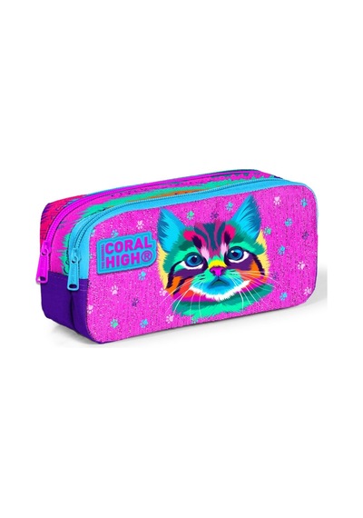 Coral High Mor Kedi Kız Çocuk Beslenme Çantası Seti