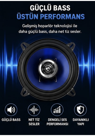 Sunny Ap-1386 13cm 200w Oto Hoparlör Çiftli 2 Way Araç Speaker